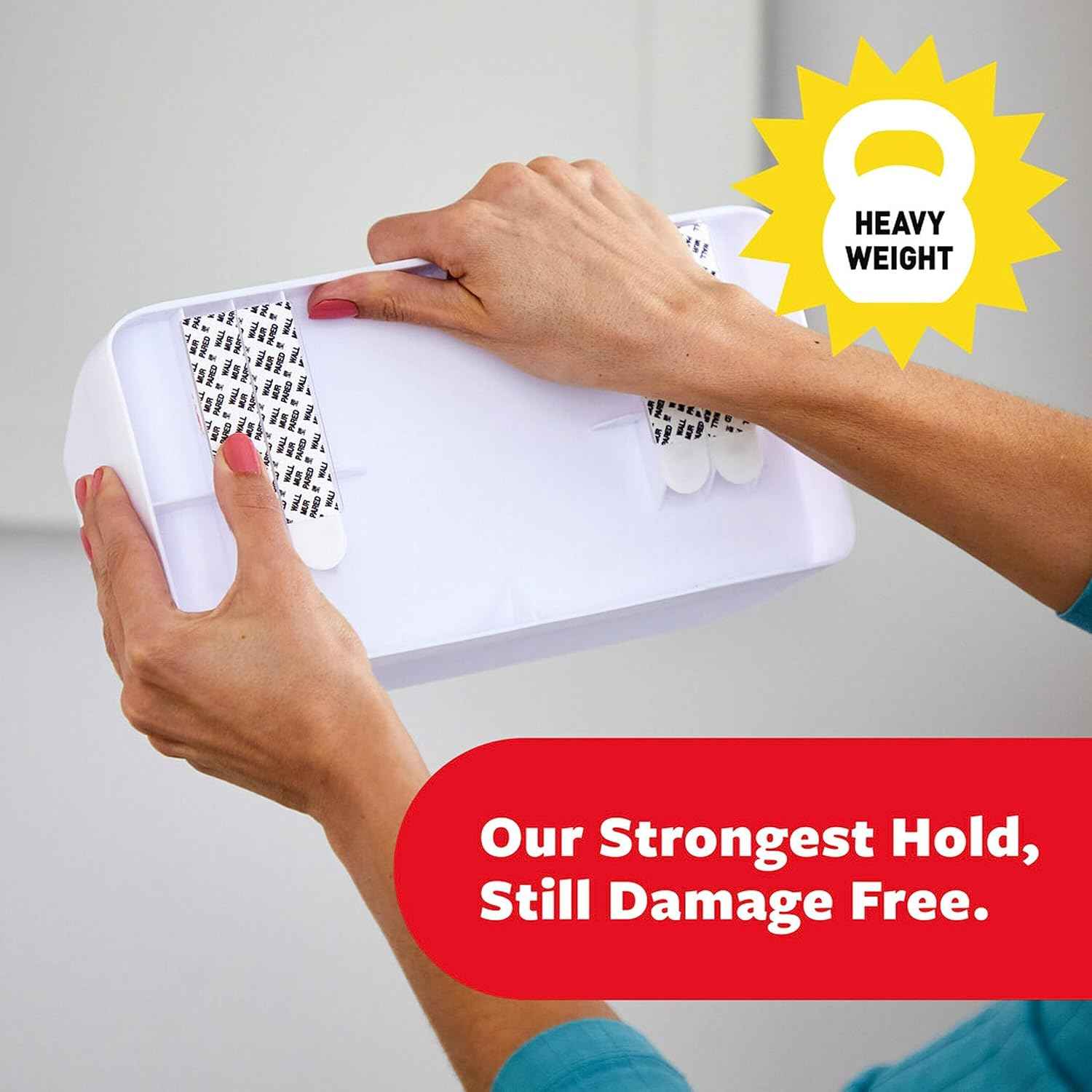 Command 10 Lb Large Organizing Caddy with 4 Strips, 9.91" x 3.38" x 5.15", Heavyweight Damage-Free Hanging for Organizing Cleaning Supplies, Closet, and Pantry