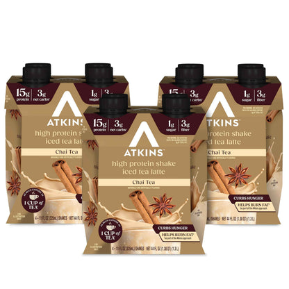Atkins Iced Coffee Protein Shake, 15g Protein, 4g Net Carbs, 1g Sugar, Low Carb, Keto Friendly, High Protein Shake