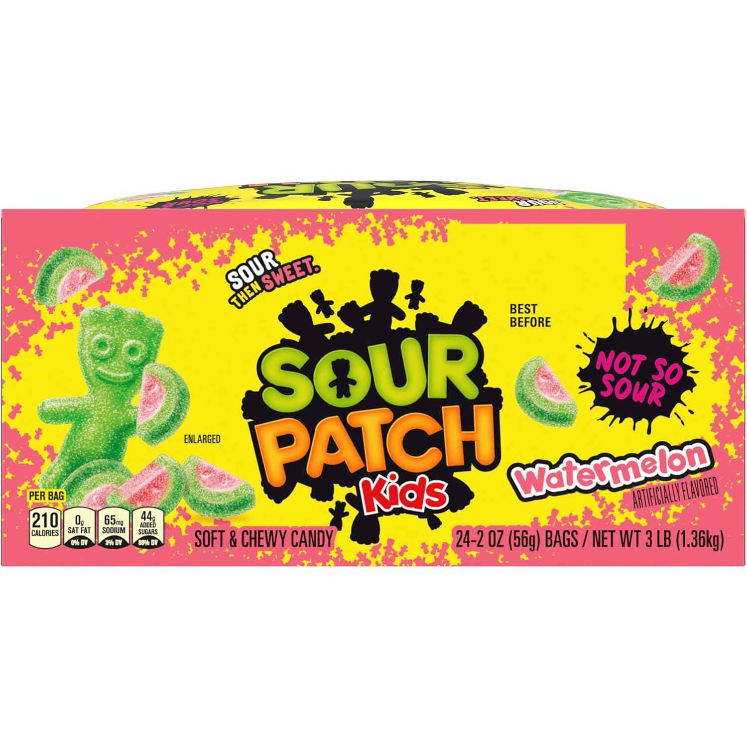 SOUR PATCH KIDS Watermelon Soft & Chewy Candy, Bulk Candy, 24 - 2 oz Bags