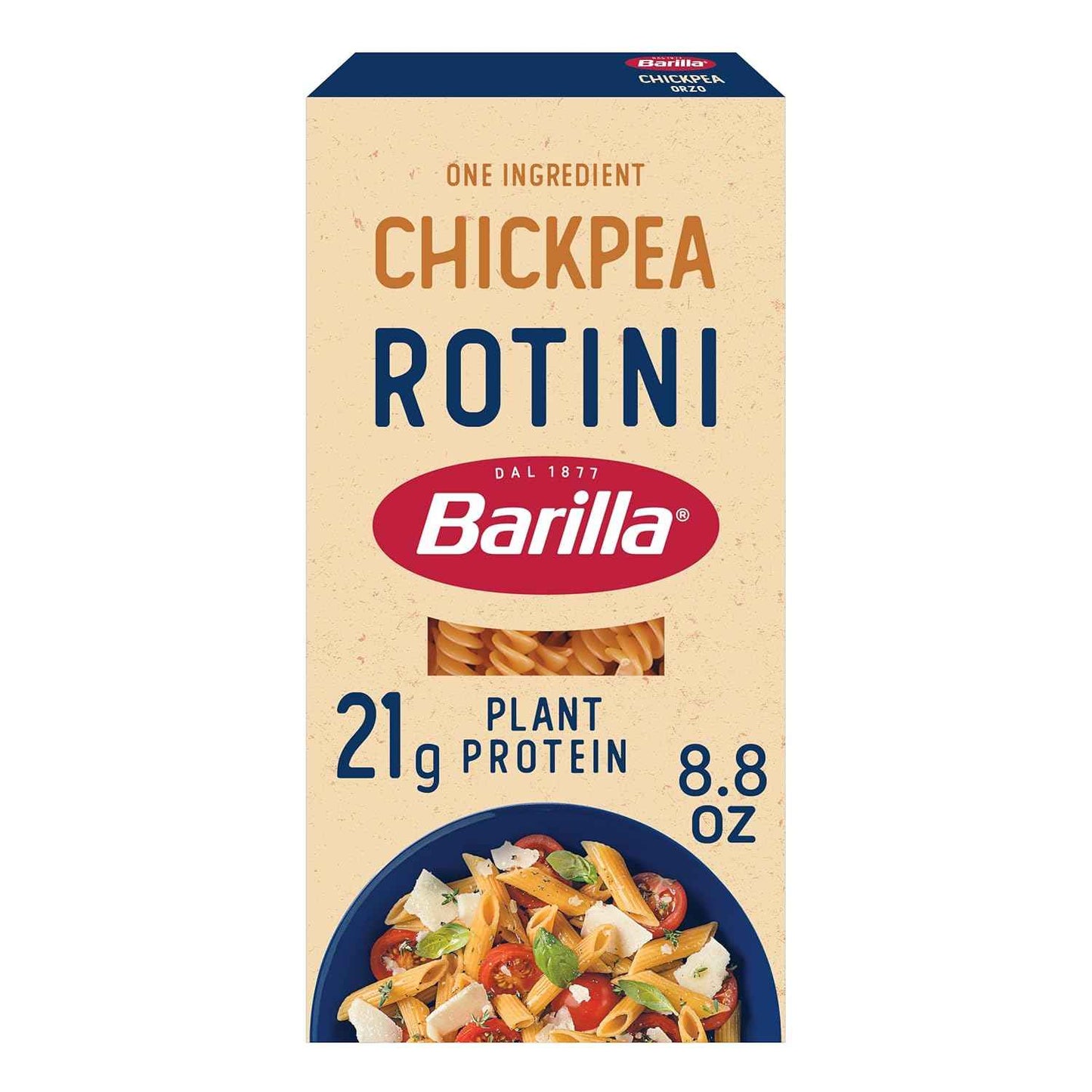 Barilla Chickpea Rotini Pasta, 8.8 oz - Vegan, Gluten Free, Non GMO & Kosher - Made with Plant Based Protein