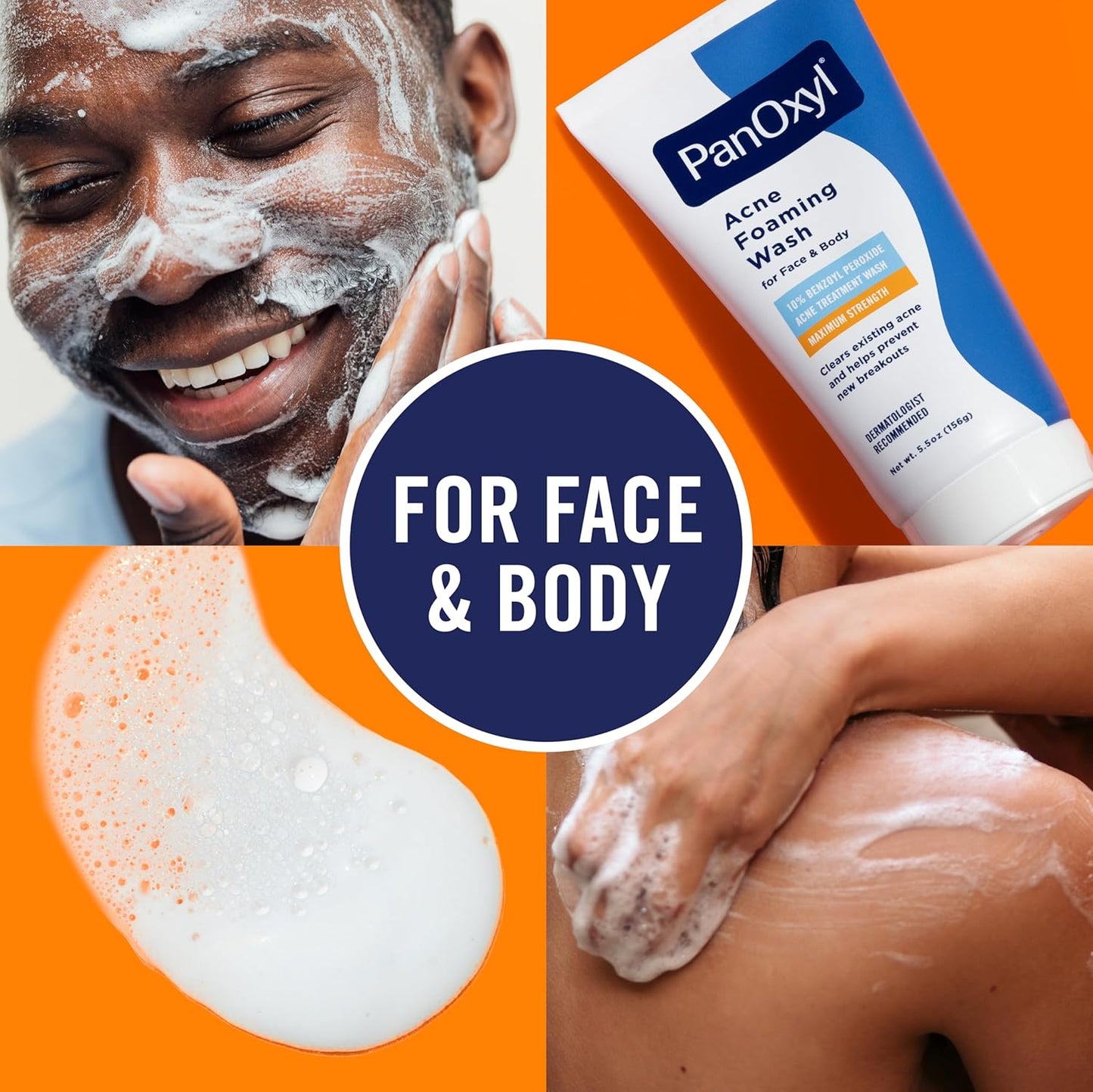 PanOxyl_10%_Benzoyl_Peroxide_Acne_Foaming_Wash,_Maximum_Strength,_Daily_Acne-Fighting_Face_and_Body_Cleanser,_Face_Wash_to_Clear,_Treat_and_Prevent_Acne_Pimples_and_Stubborn_Breakouts,_5.5_Oz_Tube