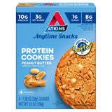 Atkins Peanut Butter Protein Cookie, Protein Dessert, Rich in Fiber, 3g Net Carb, 1g Sugar, Keto Friendly, 4 Count Snack Biscuit