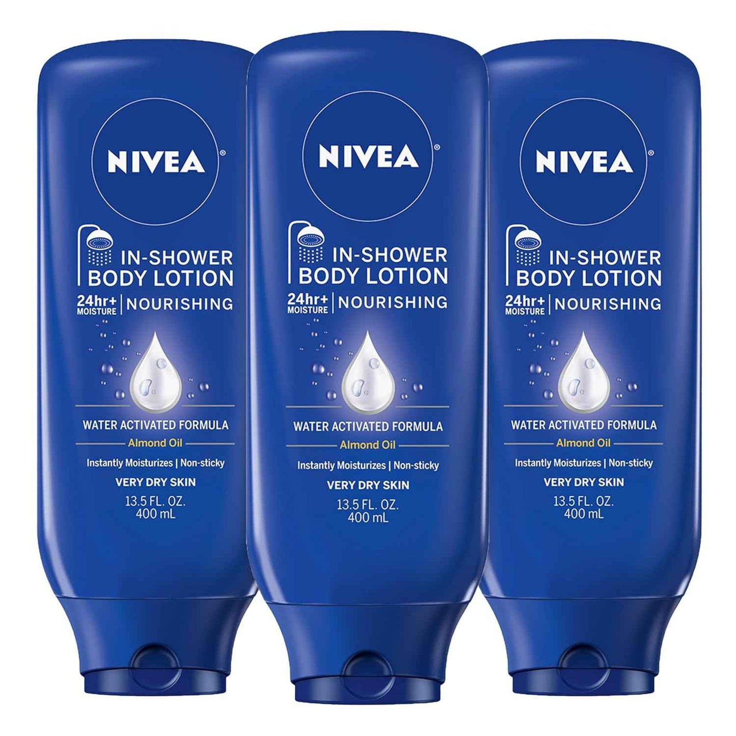 NIVEA Nourishing In Shower Lotion, Water Activated In Shower Moisturizer for Dry to Very Dry Skin, 13.5 FL OZ