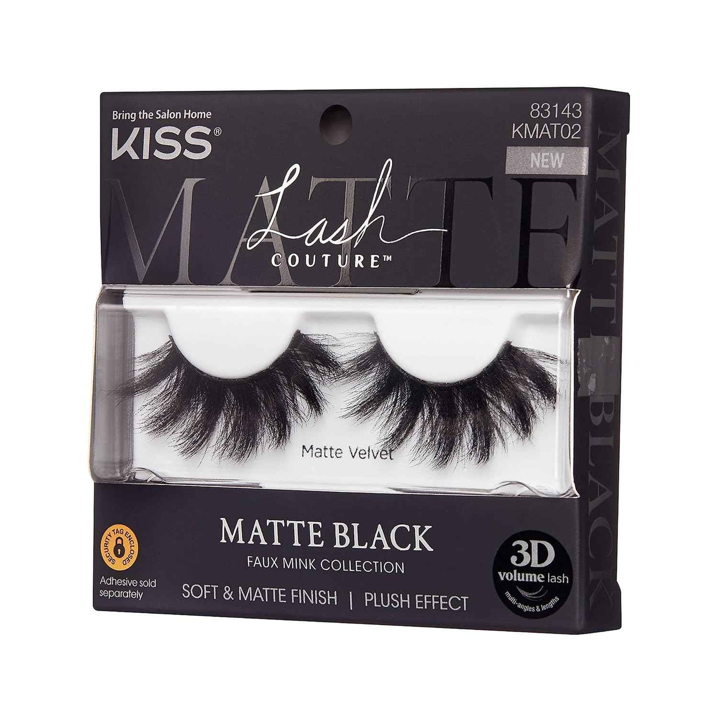 KISS Matte Black, False Eyelashes, 16mm, Includes 1 Pair Of Lash, Easy to Apply, Reusable Lash Clusters