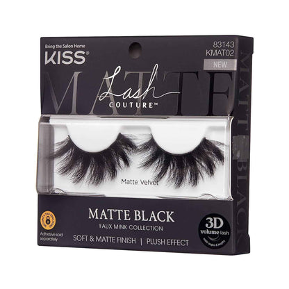 KISS Matte Black, False Eyelashes, 16mm, Includes 1 Pair Of Lash, Easy to Apply, Reusable Lash Clusters