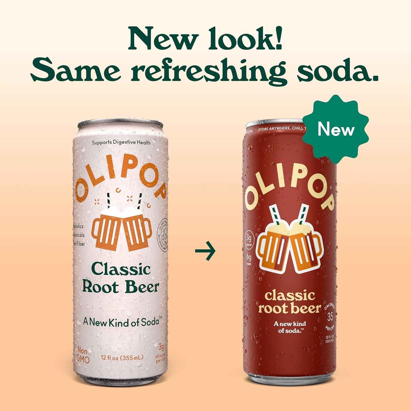 OLIPOP Prebiotic Soda Pop, Pantry Pack Packed with Prebiotics, Fiber, and Botanicals, Gluten Free, GMO Free