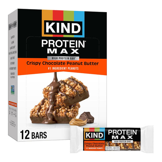 KIND_Protein_MAX_Crispy_Chocolate_Peanut_Butter_Snack_Bars,_20g_of_Protein,_Keto_Friendly,_1g_of_Sugar_Per_Bar,_Gluten_Free,_12_Count_Box