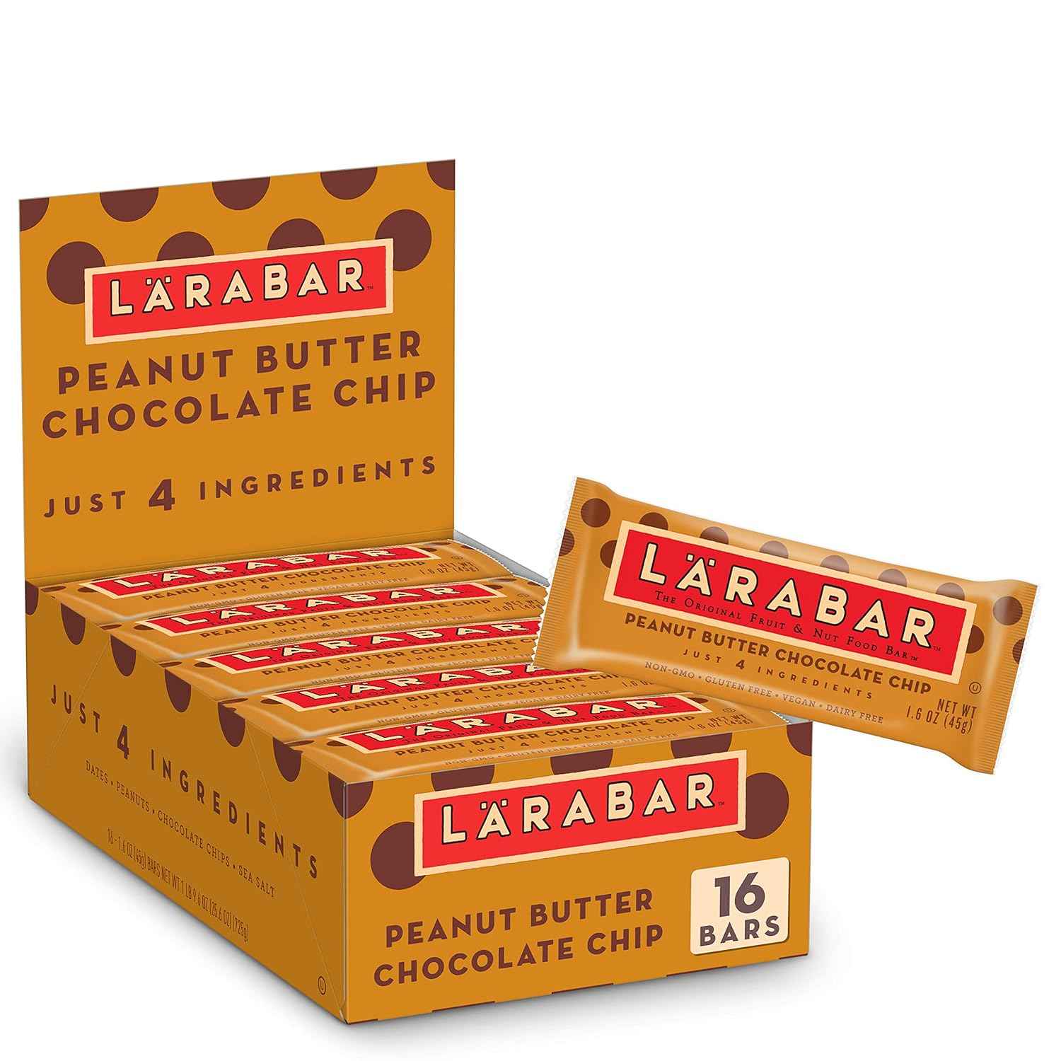 Larabar Peanut Butter Chocolate Chip, Fruit and Nut Bars, Gluten Free and Vegan