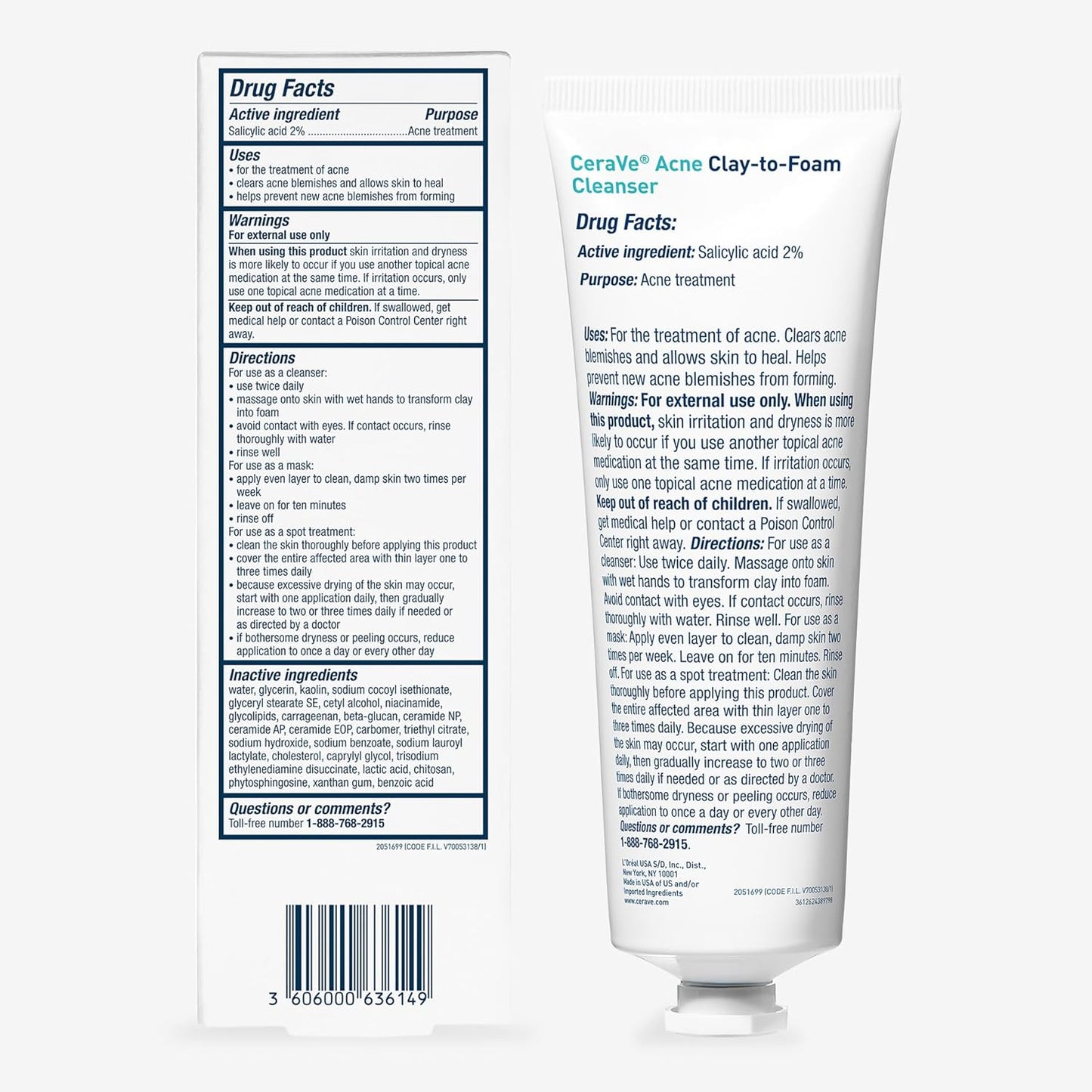 CeraVe_Clay_To_Foam_Acne_Face_Wash,_Multi-Use_Salicylic_Acid_&_Kaolin_Clay_Acne_Spot_Treatment_Clears_Pimples_&_Blackheads,_Prevents_Breakouts,_Hydrates_&_Soothes,_Fragrance-Free,_Non-Comedogenic,_4oz