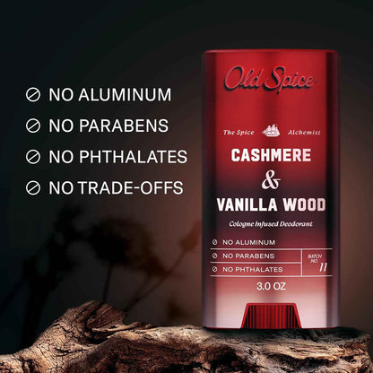 Old Spice Aluminum Free Deodorant for Men, The Spice Alchemist Collection, 24/7 Cologne Infused Scent, No Trade Off Formula, Free of Parabens & Phthalates