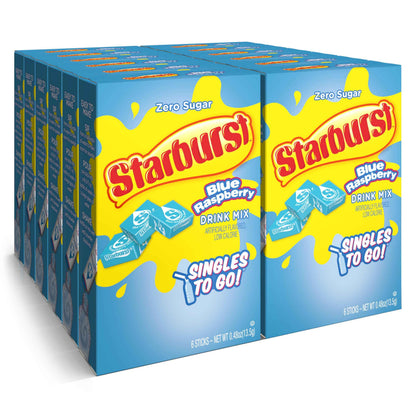 Starburst Singles To Go Powdered Drink Mix & Just Add Water -12 Boxes with 6 Packets Each 72 Total Servings (Sugar Free), 7.08 Oz