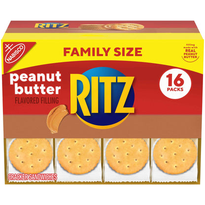 RITZ Bits Peanut Butter Sandwich Crackers, Snacks for Kids and Adults, Lunch Snacks