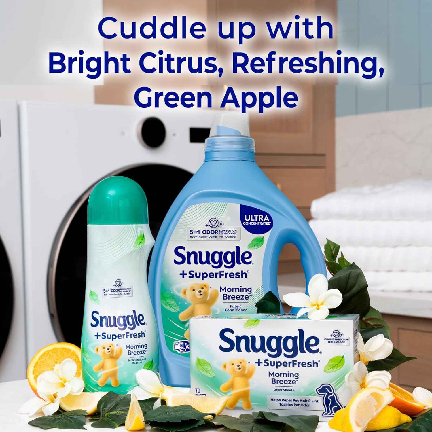 Snuggle SuperFresh Fabric Softener Liquid, Ultra Concentrated, Morning Breeze Fabric Conditioner, Lasting Scent, Fights Stubborn Odors, Softens, Reduces Static & Wrinkles