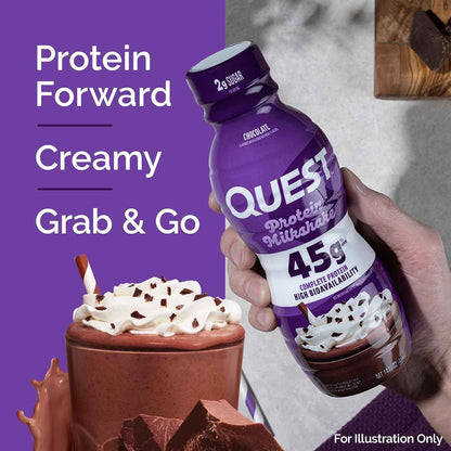 Quest Nutrition Protein Shake, 45g Protein, 2g Sugar, 4g Net Carbs, Ready to Drink, Gluten Free