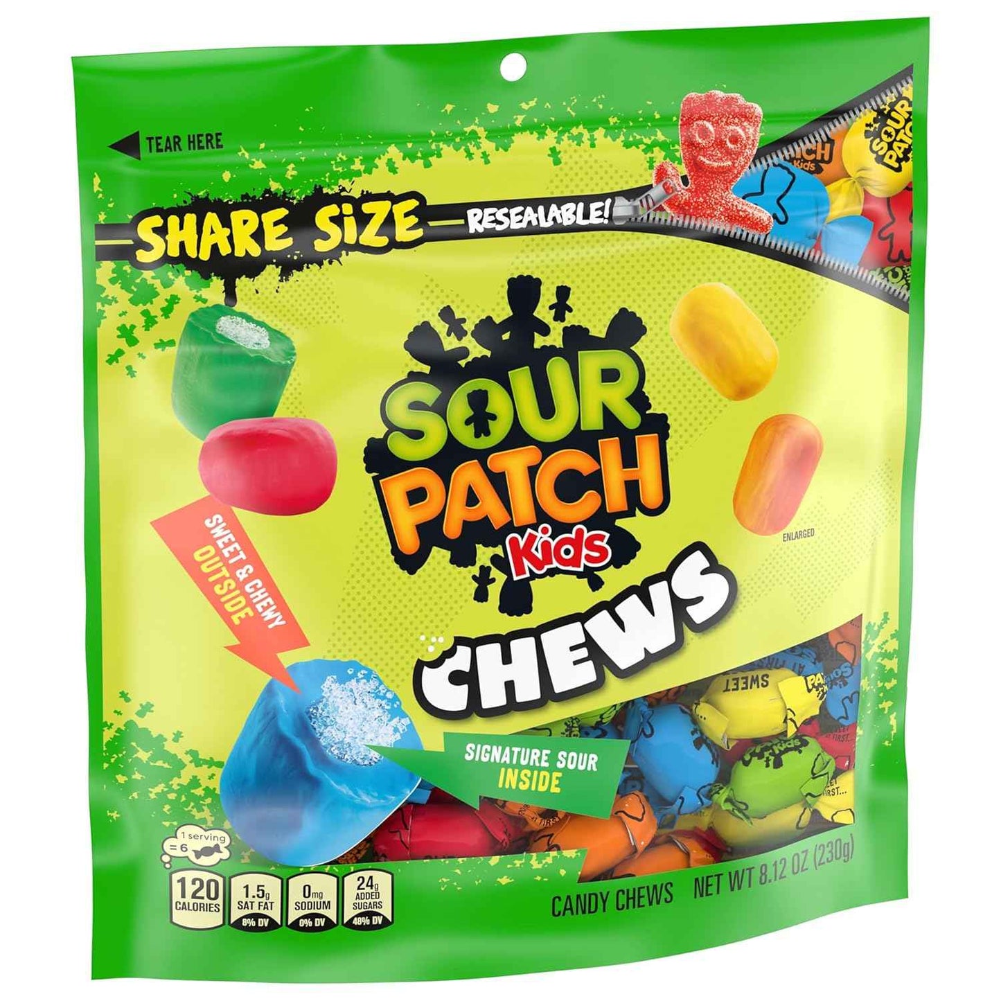 SOUR PATCH KIDS Chews Soft & Chewy Candy, Share Size