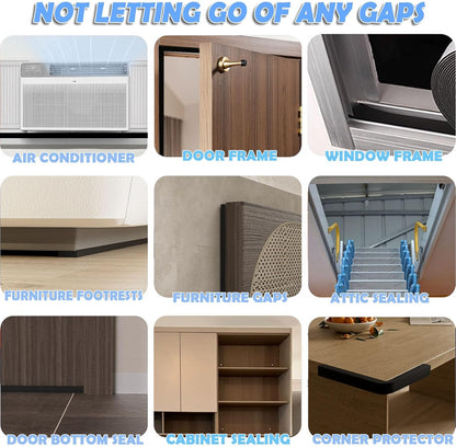 33FT_EVA_Weather_Stripping_Soundproof_Foam_Insulation_Tape_with_Adhesive_Foam_Weatherstripping_Door_Seal_Weather_Strip_for_Door_Frame/Window/Gaps_Sound_Proof