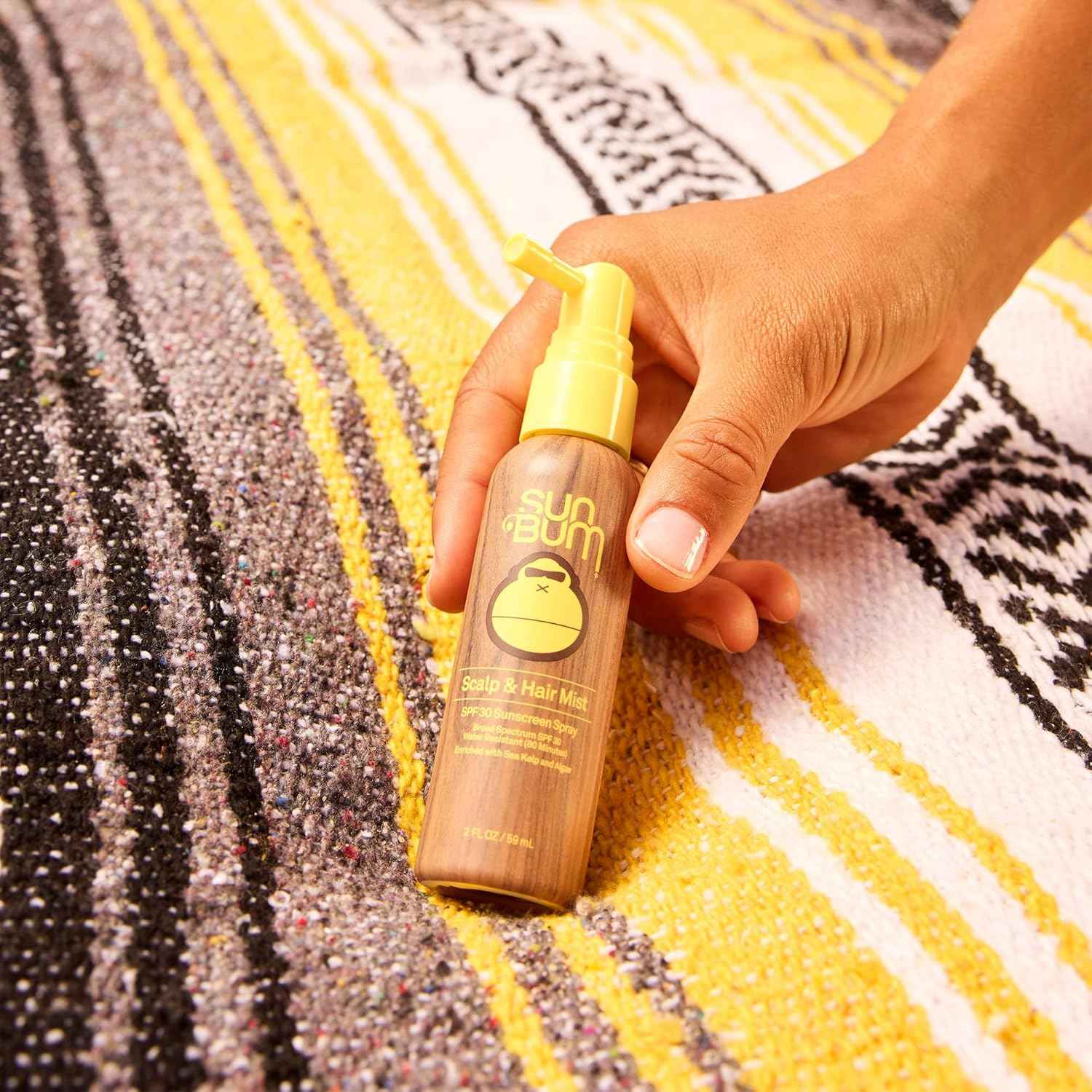 Sun Bum Original SPF 30 Sunscreen Scalp and Hair Mist - Hawaii Act 104 Compliant (Octinoxate & Oxybenzone) - Vegan - Broad Spectrum UVA/UVB Sunscreen Spray with Vitamin E - 2 oz
