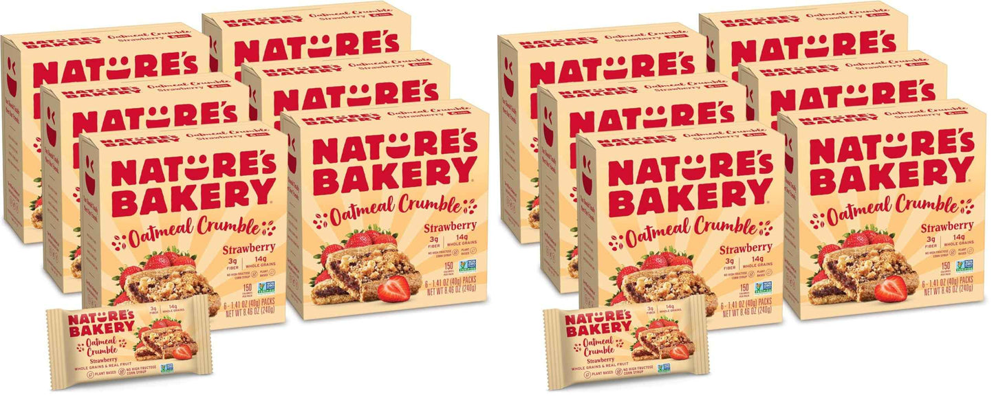 Nature’s Bakery Oatmeal Crumble Bars, Real Fruit, Vegan, Non-GMO, Breakfast bar