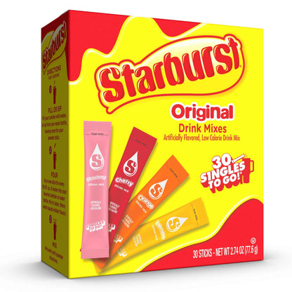 Starburst Singles To Go Powdered Drink Mix & Just Add Water -12 Boxes with 6 Packets Each 72 Total Servings (Sugar Free), 7.08 Oz