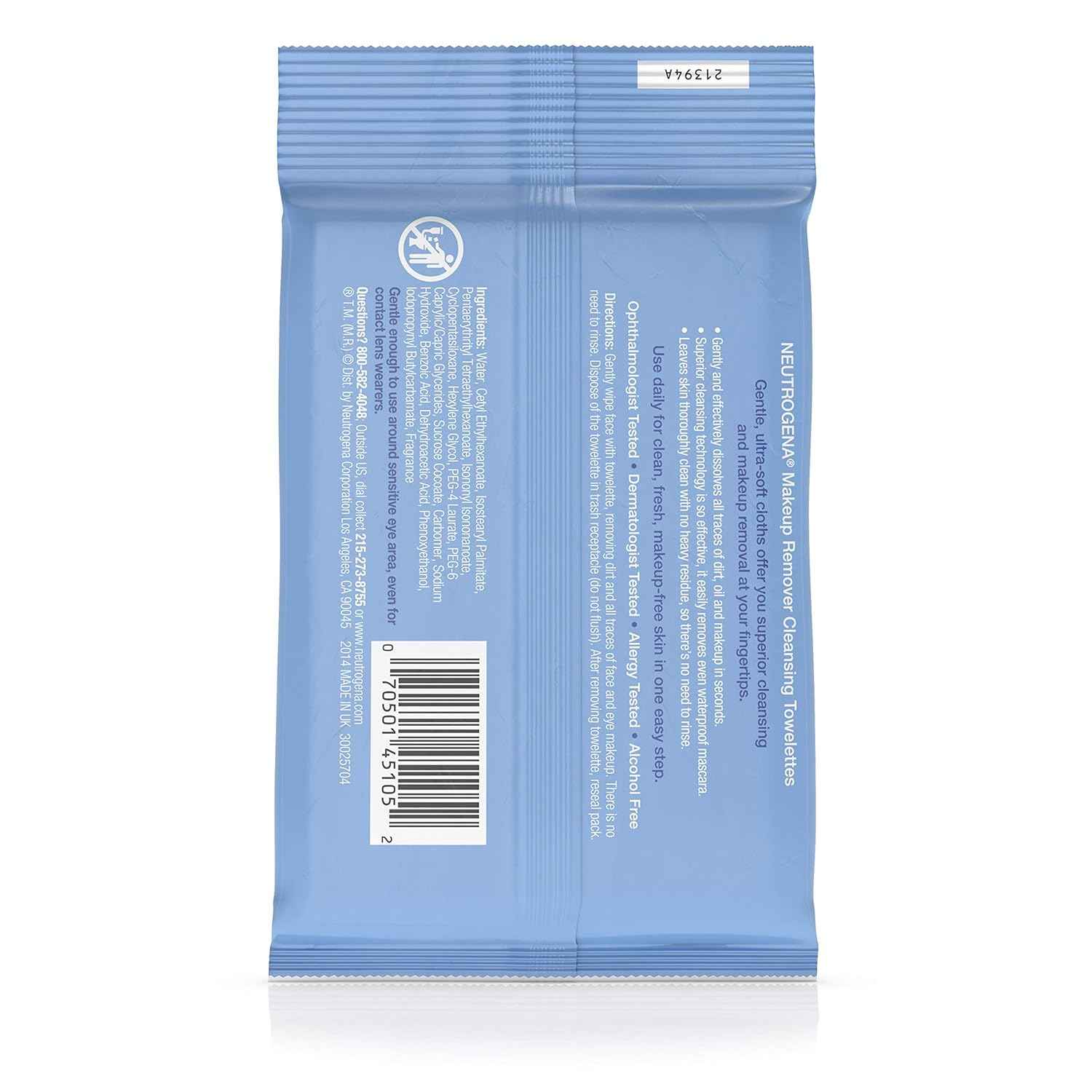 Neutrogena Make-Up Remover Cleansing Towelettes, Packaging May Vary