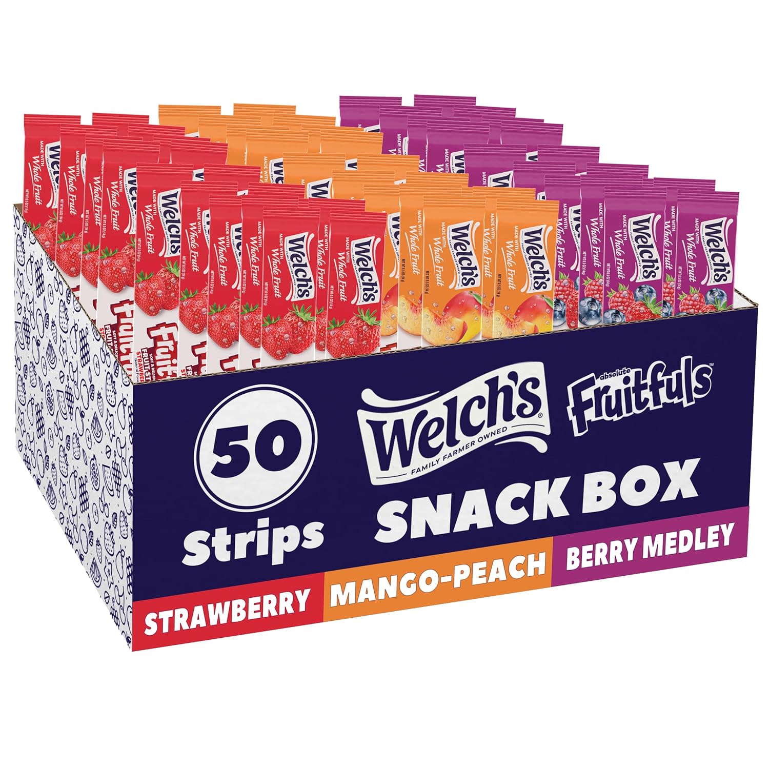 Welch's_Absolute_Fruitfuls_Fruit_Strips,_Tasty_Dried_Fruit_Snacks_for_School_Lunches,_Berry_Medley,Mango_Peach,_Strawberry_0.5oz_(Pack_of_50)