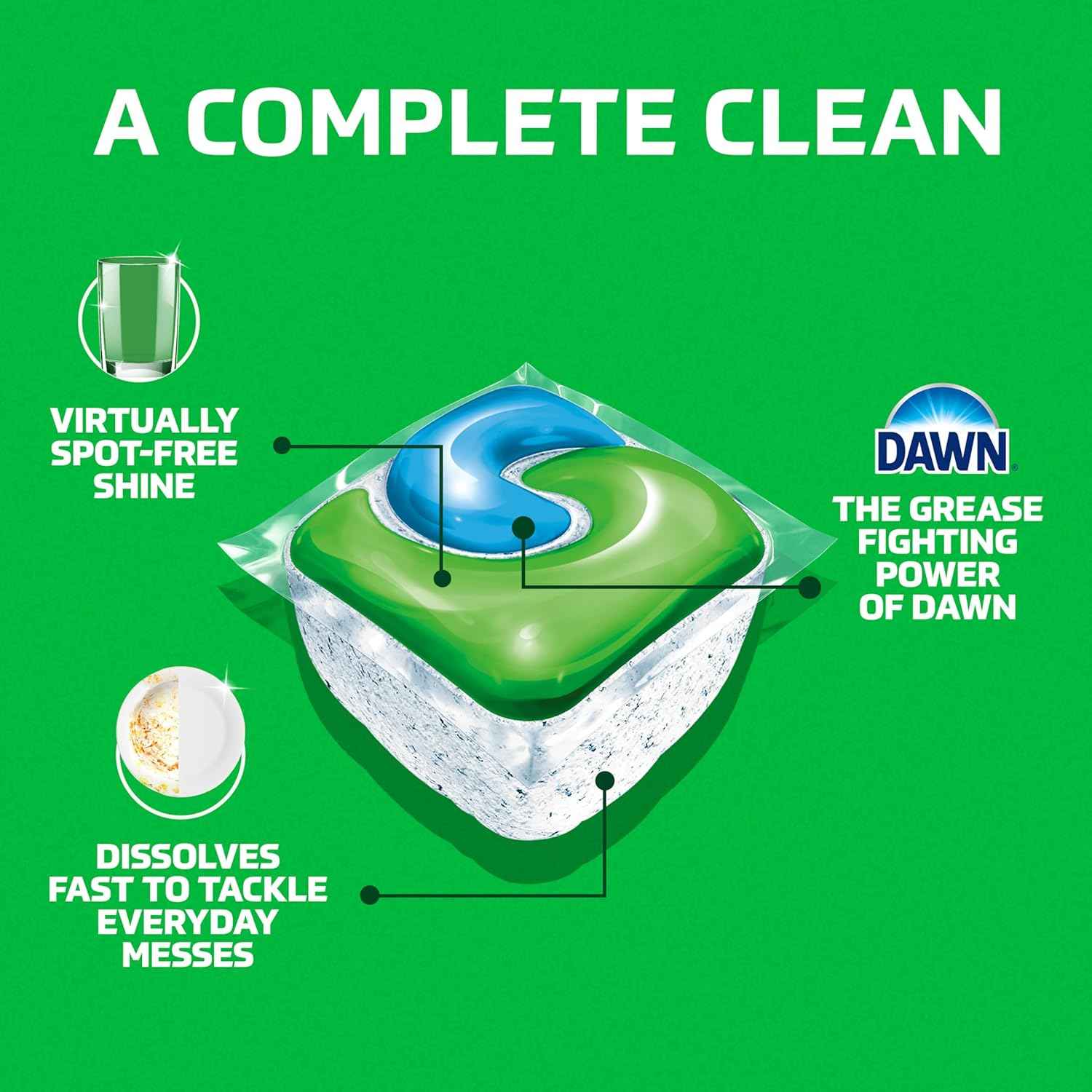 Cascade Complete Dishwasher Pods - Fresh Scent ActionPacs, Dishwasher Detergent, Dishwasher Soap, Detergent Pods