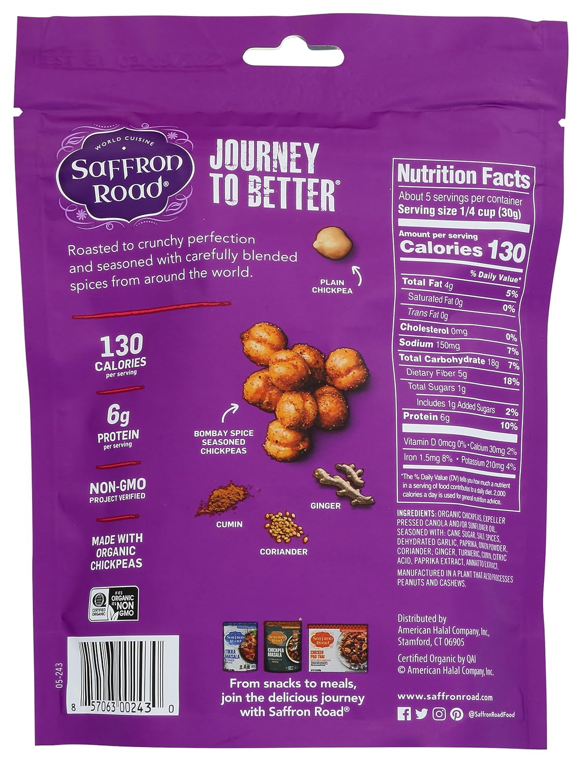 Saffron_Road_Bombay_Spice_Crunchy_Chickpea_Snack,_6oz_-_Gluten_Free,_Non-GMO,_Halal,_Kosher,_Vegan