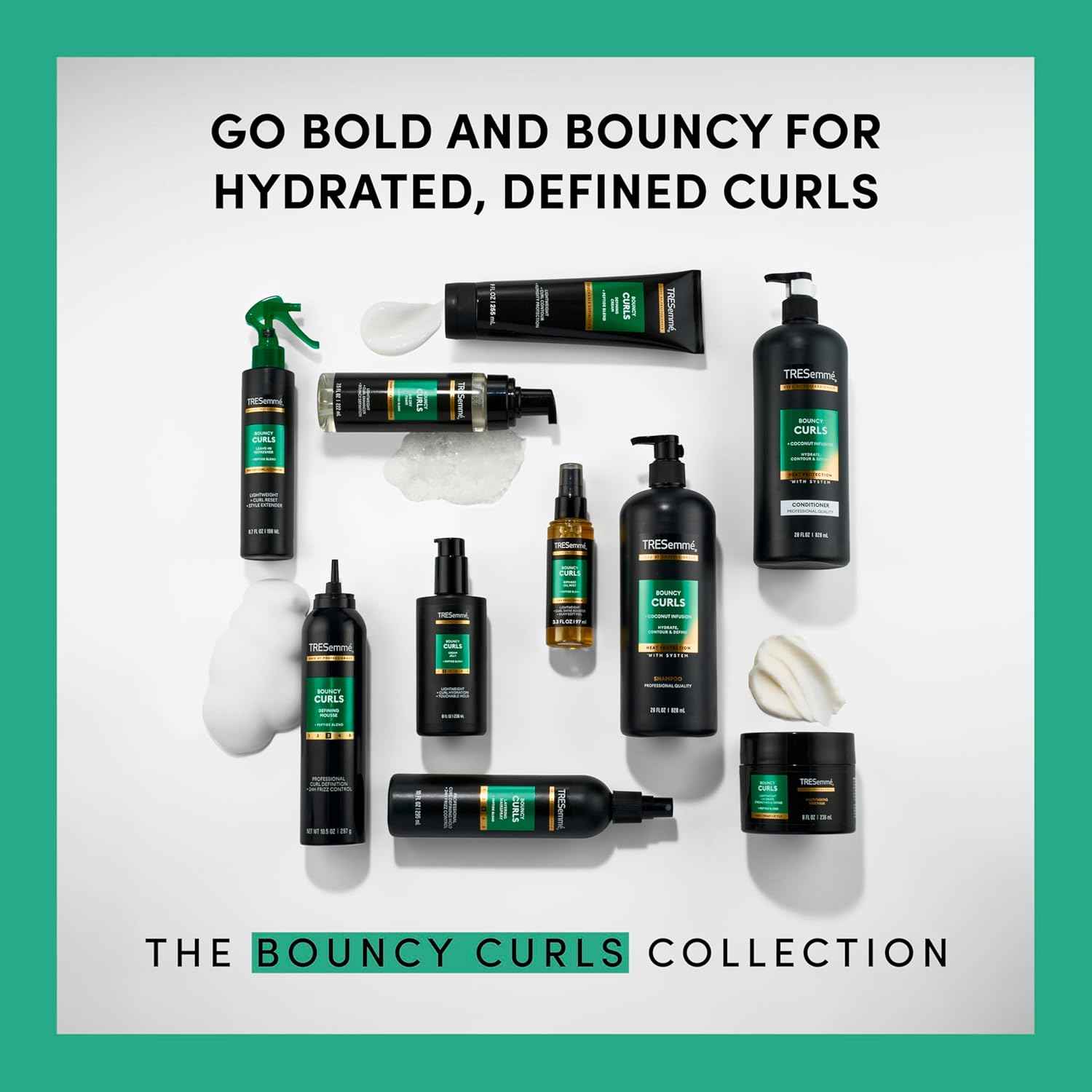 TRESemmé Defining Cream 1 ct Bouncy Curls for Lightweight + Curl Control + Humidity Protection, with Peptide Blend, 9 fl oz