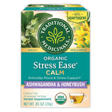 Traditional Medicinals Organic, Stress Ease Focus, Ginseng Wild Apple Mint Tea - Balanced Energy Support & Adaptogens - Kosher, Non-GMO, Caffeine-Free, Compostable - 16 Tea Bags