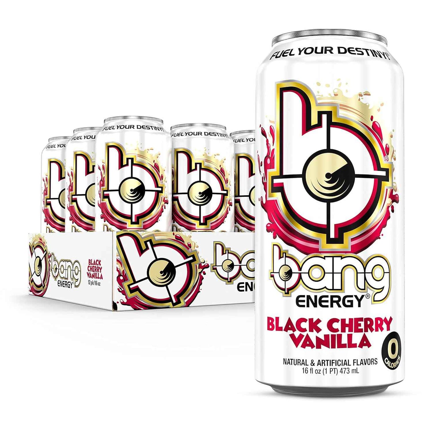 Bang Energy Black Cherry Vanilla, Sugar-Free Energy Drink, 16-Ounce | Pack of 12