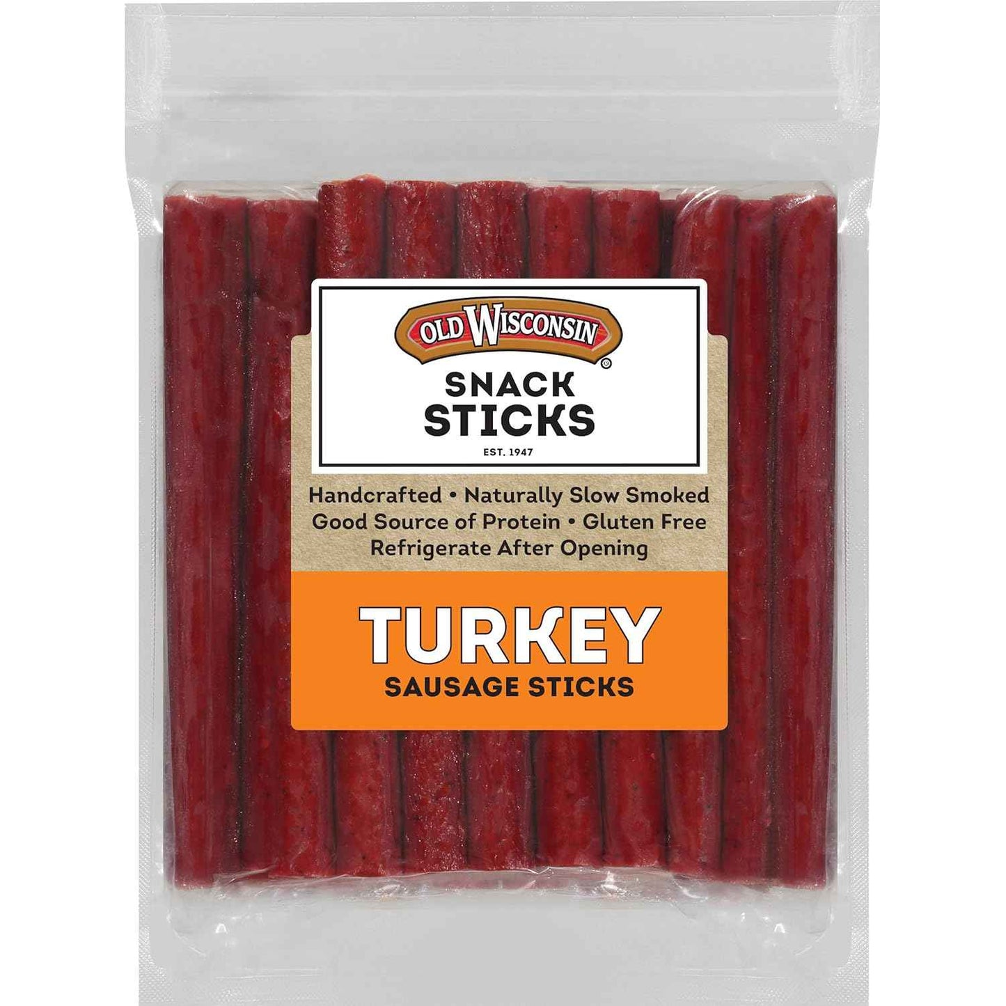 Old Wisconsin Sausage Snack Sticks, Naturally Smoked, Ready to Eat, High Protein, Low Carb, Keto, Gluten Free