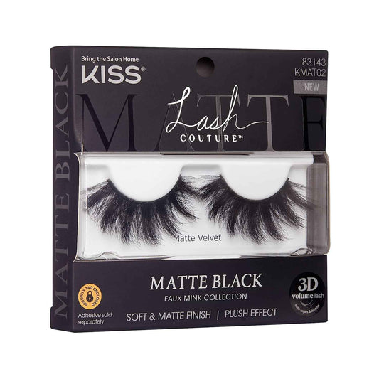 KISS Matte Black, False Eyelashes, 16mm, Includes 1 Pair Of Lash, Easy to Apply, Reusable Lash Clusters