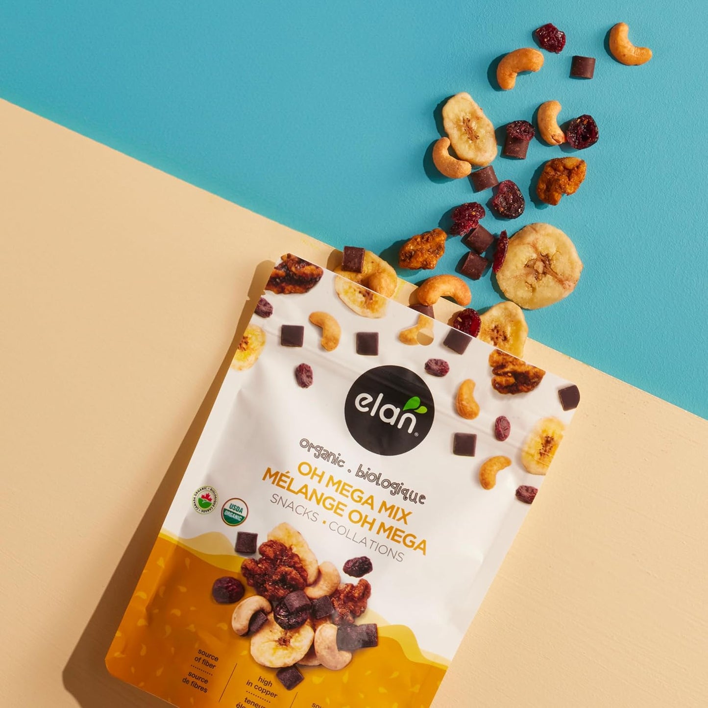 Elan_Organic_Oh_Mega_Mix,_4.8_oz,_Vegan_Dark_Chocolate,_Dried_Fruits_(Cranberries_&_Banana_Chips),_Nuts_(Chia_Walnuts_&_Roasted_Cashews),_Non-GMO,_Gluten-Free,_Vegan,_Guilt-Free_Snacks