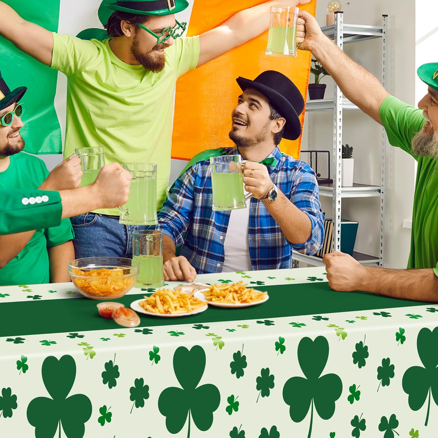 QZYL_3_Pack_St_Patricks_Day_Decorations,_108"_X_54"_St_Patricks_Day_Tablecloth,_Disposable_Plastic_Shamrock_Green_Tablecloths_Grass_Table_Cover,_Irish_Holiday_Table_Cloth_for_Shamrock_Party_Supplies