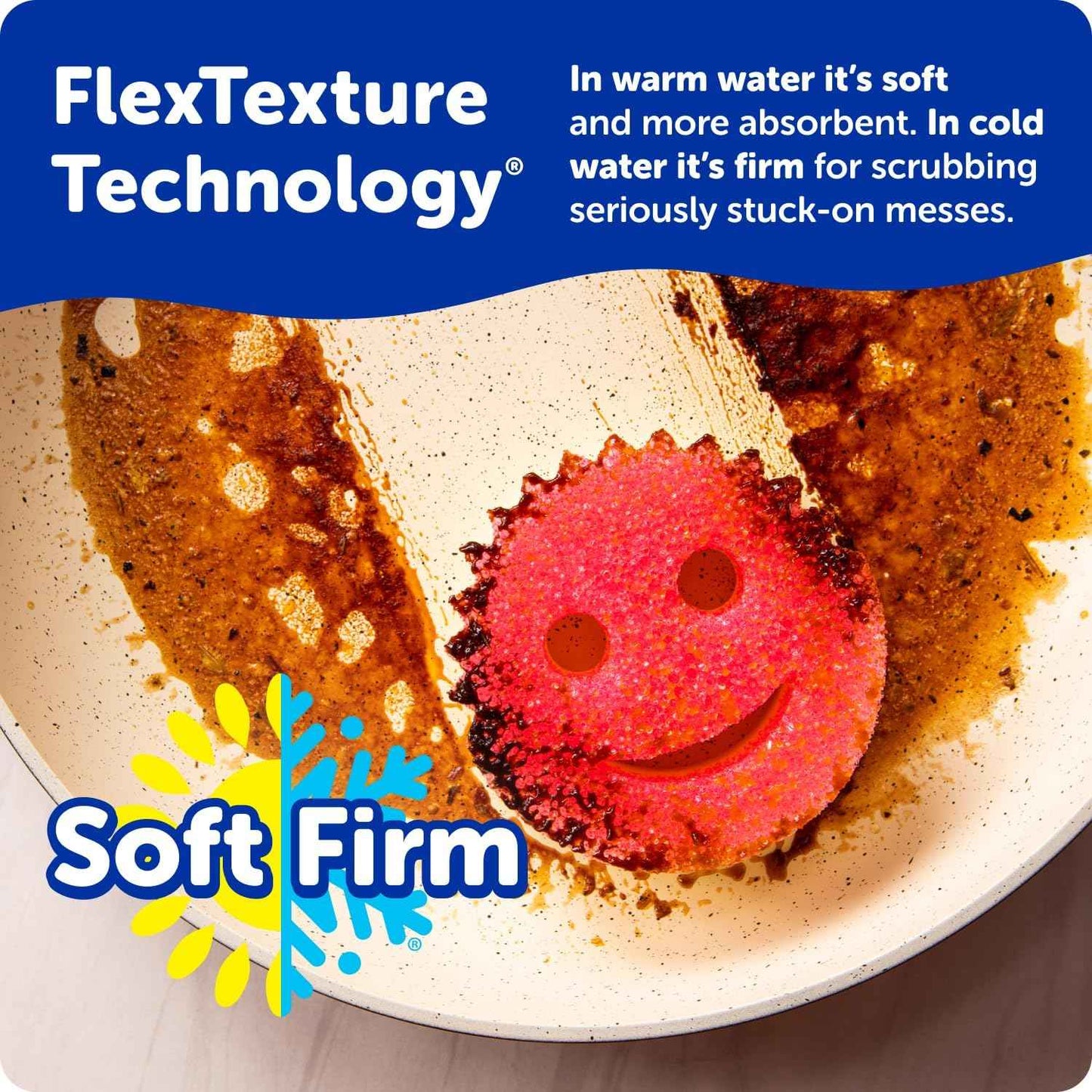 Scrub Daddy Colors Kitchen Sponges - Scratch-Free Dishwashing Sponges & Sponge for Kitchen Sink, Bathroom & Household Cleaning - BPA-Free Polymer Foam