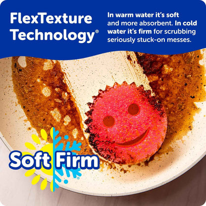 Scrub Daddy Colors Kitchen Sponges - Scratch-Free Dishwashing Sponges & Sponge for Kitchen Sink, Bathroom & Household Cleaning - BPA-Free Polymer Foam