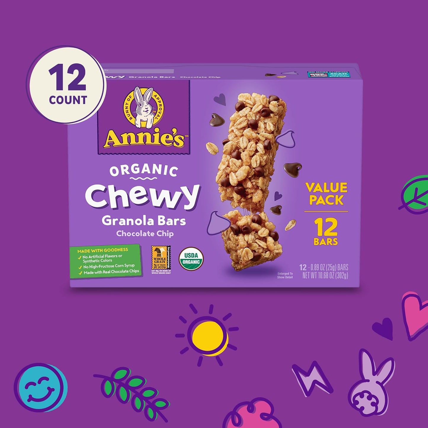 Annie's_Organic_Chewy_Granola_Bars,_Chocolate_Chip,_12_ct