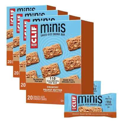 CLIF BAR Minis - Crunchy Peanut Butter - Made with Organic Oats - 5g Protein - Non-GMO - Plant Based - Snack-Size Energy Bars - 0.99 oz
