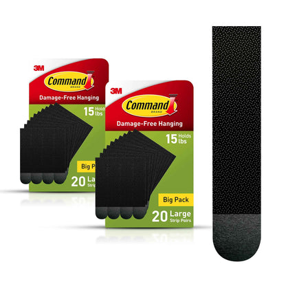 Command 15 lb Large  Picture Hanging Strips, Damage-Free Hangers for Picture Frames, No Tools Required, Great for Home Room Wall Decor, Black Adhesive