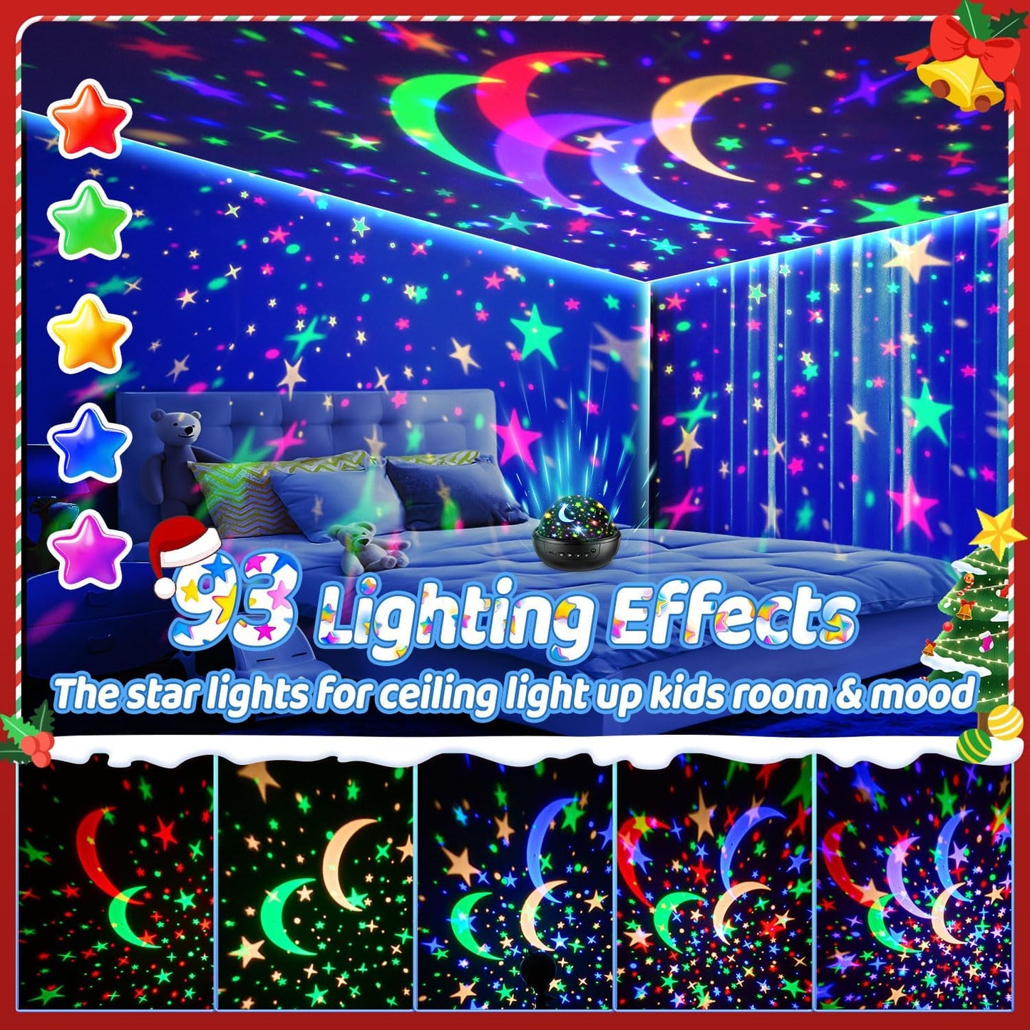 COOLNIGHT_Night_Light_for_Kids,93_Lighting+3_Films_Kids_Night_Light_Projector,Remote+Dimmable_Star_Projector,360°_Ceiling_Stars_Glow_in_The_Dark_Stars,Christmas_Gifts_for_4_Year_Old_Boy_Birthday_Gift