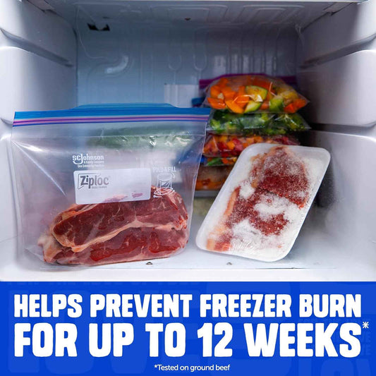 Ziploc Gallon Food Storage Freezer Bags, Stay Open Design, Easy to Fill
