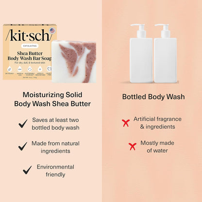 Kitsch_Shea_Butter_Exfoliating_Body_Wash_Bar_Soap_–_Super_Hydrating_with_Plant-Based_Exfoliating_Body_Scrub_–_Moisturizing_Skin_Care_–_Paraben,_Silicone_&_Sulfate-Free,_Vegan_–_Made_in_USA,_4_oz