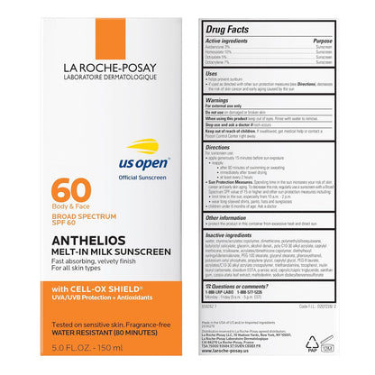 La_Roche-Posay_Anthelios_Melt-In_Milk_Sunscreen_SPF_60,_Sunscreen_For_Body_&_Face,_Broad_Spectrum_SPF_+_Antioxidants,_Oil_Free,_Lightweight_&_Fast_Absorbing,_Oxybenzone_Free