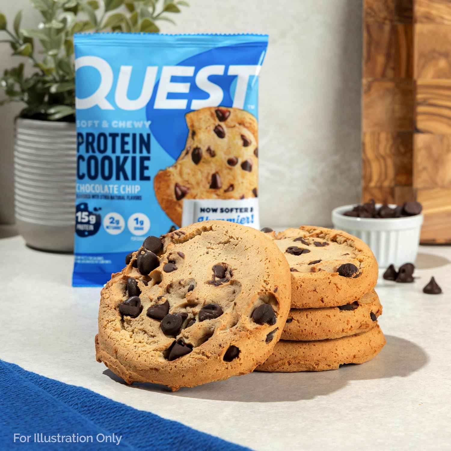 Quest Nutrition Protein Cookie, 15g Protein, 1g Sugar, 2g Net Carbs, Keto Friendly, High Protein, Low Carb; 12 Count