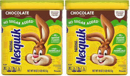 Nesquik Chocolate Powder No Sugar Added, 16 oz