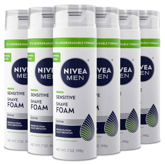 NIVEA MEN Sensitive Shave Foam with Vitamin E, Soothing Chamomile and Witch Hazel Extracts