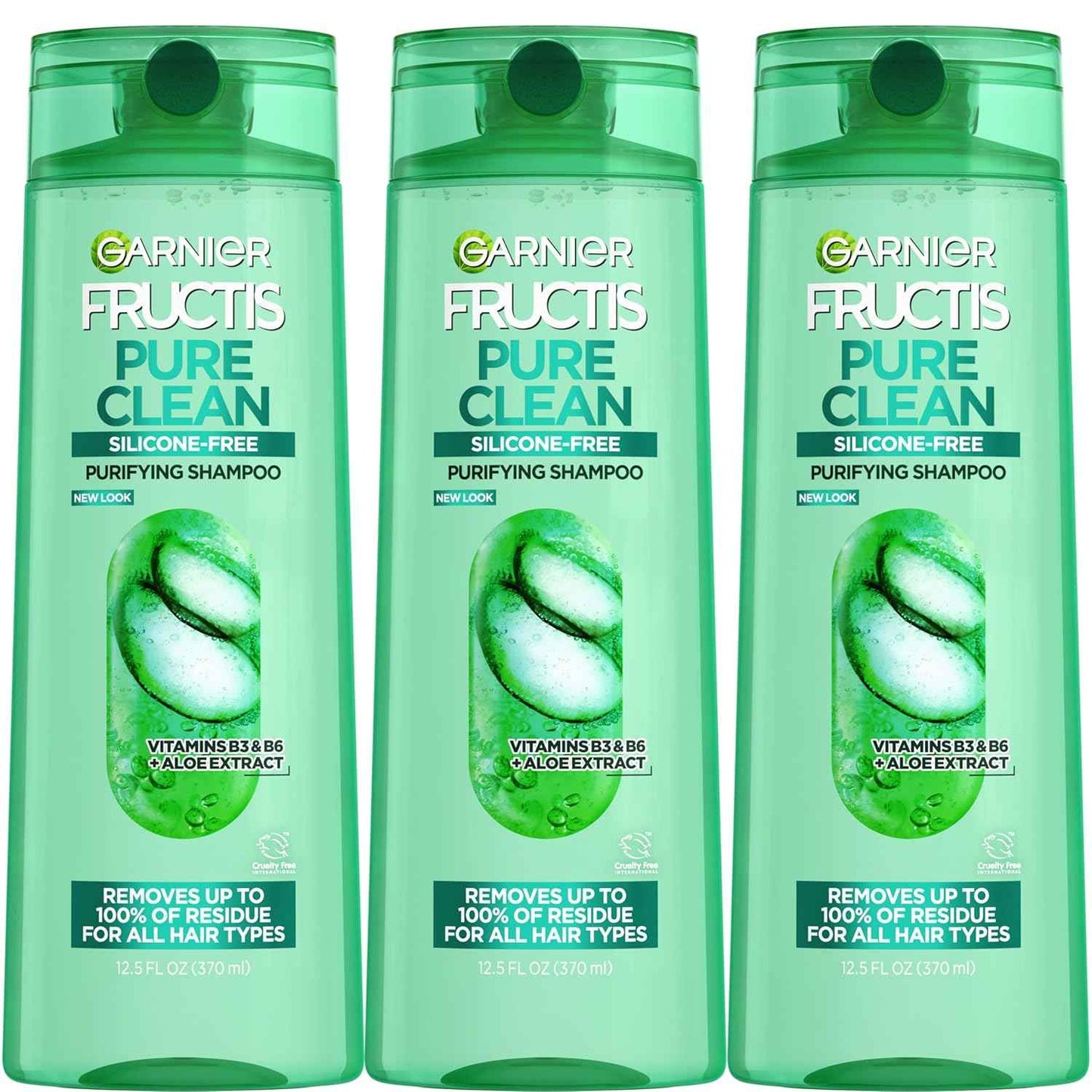 Garnier Fructis Pure Clean Purifying Shampoo, Silicone-Free, 12.5 Fl Oz
