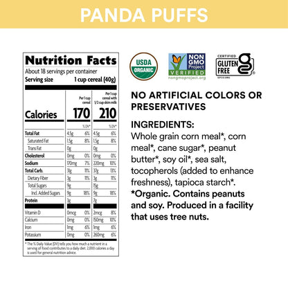 EnviroKidz_Organic_Panda_Puffs_Cereal,_10.6_oz_(Pack_of_1),_Peanut_Butter,_Gluten_Free,_Non-GMO,_by_Nature's_Path