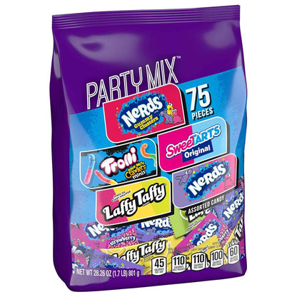 SweeTARTS Variety Party Mix, Individually Wrapped Assorted Candy, 28.6 Ounce (75 Count)
