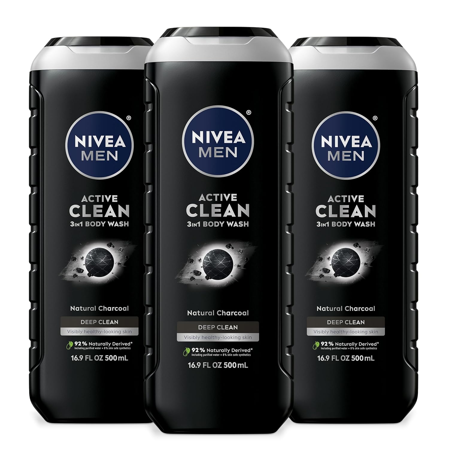 NIVEA_MEN_Real_Madrid_Limited_Edition_Design_Active_Clean_Body_Wash_with_Natural_Charcoal_for_Normal_to_Oily_Skin,_3-in-1_Charcoal_Body_Wash,_Face_and_Hair,_16.9_Fl_Oz_Bottle,_Pack_of_3